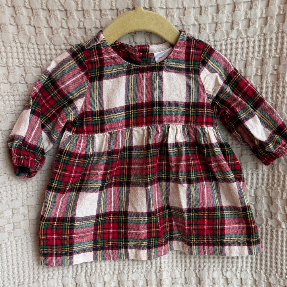 Hanna Andersson Tartan Plaid Flannel Baby Dress 6-12 months